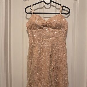 Emerald Sundae Elegant Peach Dress